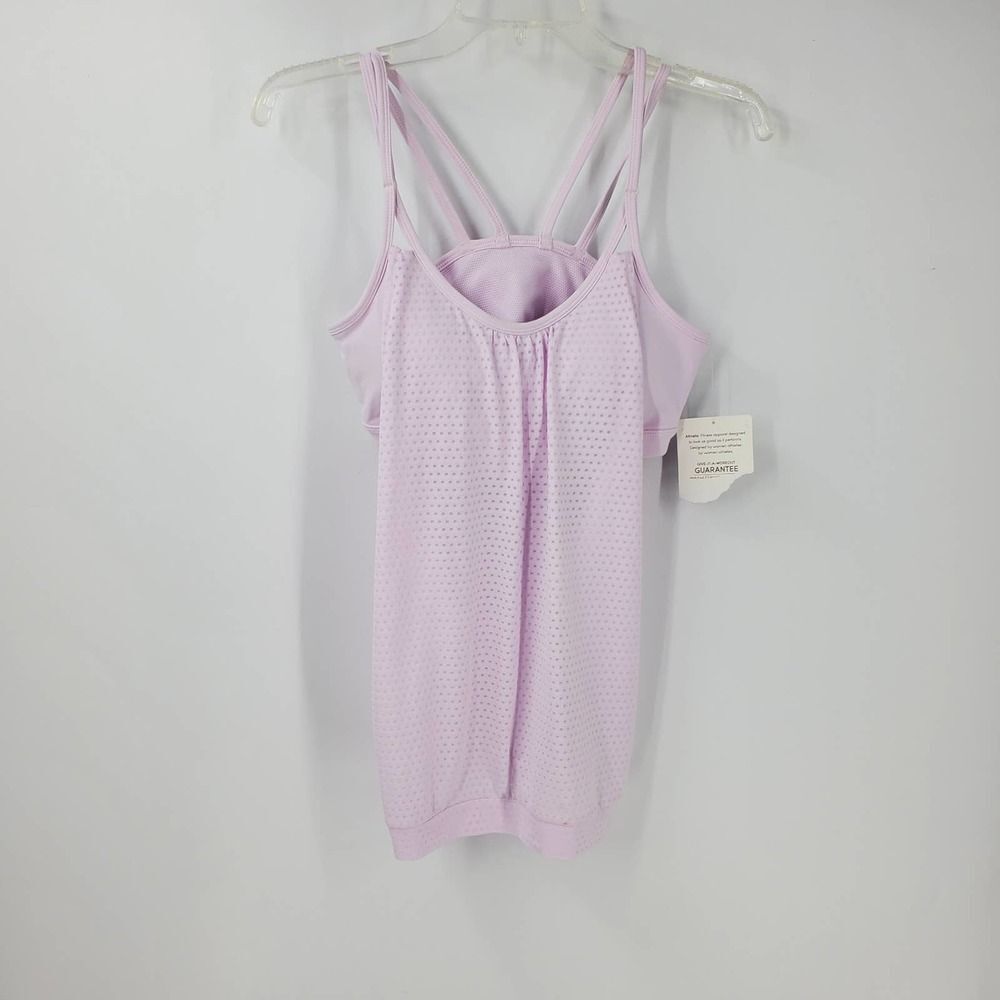 ATHLETA NWT women's S light pink lilac dot invigorate tank with shelf bra